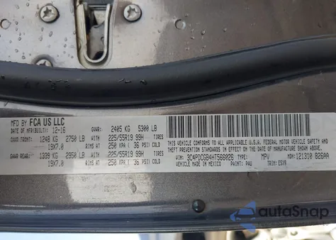 2017 Dodge Journey Crossroad from USA, damaged, VIN 3C4PDCGB4HT566026